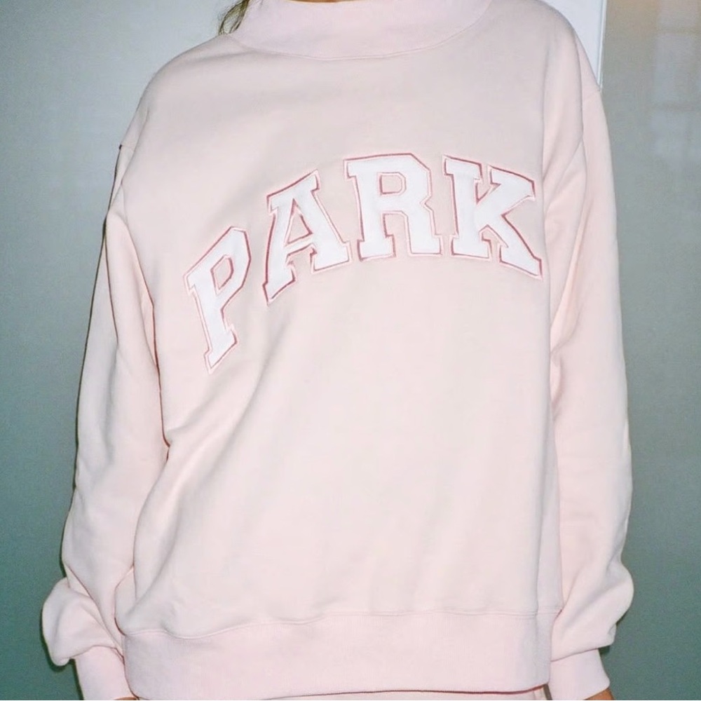 Pink parke mock neck